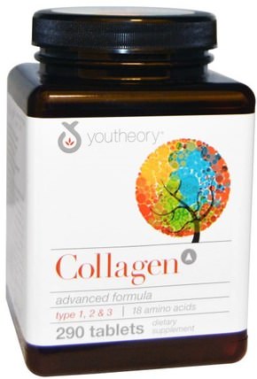Collagen Advanced Formula, 290 Tablets by Youtheory, 健康，骨骼，骨質疏鬆症，膠原蛋白 HK 香港