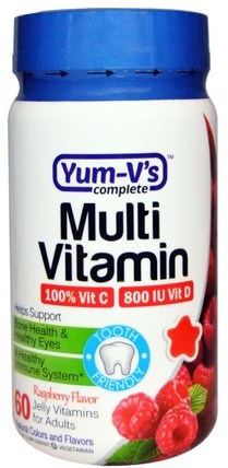 Multi Vitamin, for Adults, Raspberry Flavor, 60 Jelly Vitamins by Yum-Vs, 維生素，多種維生素，多種維生素 HK 香港