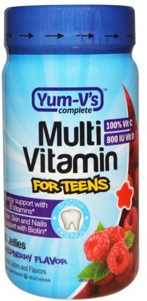 Multi Vitamin for Teens, Raspberry Flavor, 60 Jellies by Yum-Vs, 維生素，多種維生素，多種維生素 HK 香港