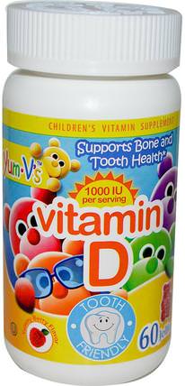 Vitamin D, Yummy Berry Flavor, 1000 IU, 60 Jellies by Yum-Vs, 維生素，維生素D3，維生素D gummies，兒童健康，兒童gummies HK 香港