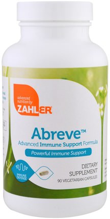 Abreve, Immune Support, 90 Vegetarian Capsules by Zahler, 健康，感冒和病毒，免疫系統 HK 香港