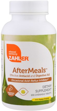 AfterMeals, Effective Antiacid and Digestive Aid, 100 Chewable Tablets by Zahler, 補充劑，酶 HK 香港