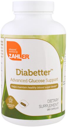 Diabetter, Advanced Glucose Support, 180 Capsules by Zahler, 健康，血糖 HK 香港