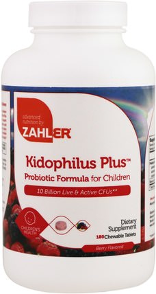 Kidophilus Plus, Probiotic Formula For Children, Berry, 180 Chewable Tablets by Zahler, 補充劑，益生菌，兒童益生菌 HK 香港