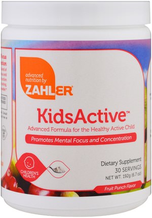 Kids Active, Advanced Formula for the Healthy Active Child, Fruit Punch, 6.7 oz (192 g) by Zahler, 補品，兒童健康 HK 香港