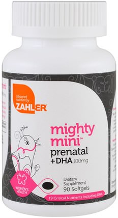 Mighty Mini Prenatal + DHA, 100 mg, 90 Softgels by Zahler, 維生素，產前多種維生素 HK 香港