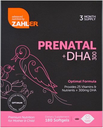 Prenatal + DHA 300, 180 Softgels by Zahler, 健康，女性 HK 香港