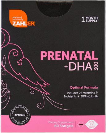 Prenatal + DHA 300, 60 Softgels by Zahler, 健康，女性 HK 香港