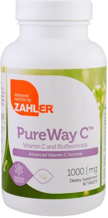 PureWay C, Advanced Vitamin C, 1.000 mg, 90 Tablets by Zahler, 補充劑，抗氧化劑，維生素 HK 香港