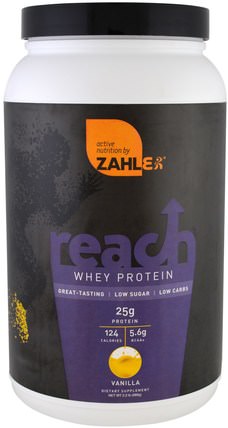 Reach, Whey Protein, Vanilla, 2.2 lb (989 g) by Zahler, 運動，補品，乳清蛋白 HK 香港
