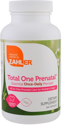Total One Prenatal, Essential Once-Daily Prenatal, 120 Capsules by Zahler, 維生素，產前多種維生素 HK 香港