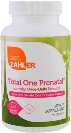 Total One Prenatal, Essential Once-Daily Prenatal, 90 Capsules by Zahler, 維生素，產前多種維生素 HK 香港