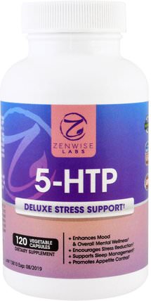 5-HTP, Deluxe Stress Support, 120 Veggie Caps by Zenwise Health, 補充劑，5-htp，5-htp 100 mg HK 香港
