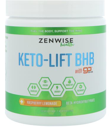 Keto-Lift BHB, Beta-Hydroxybutyrate, Raspberry Lemonade, 8.18 oz (232 g) by Zenwise Health, 健康，能量，運動 HK 香港