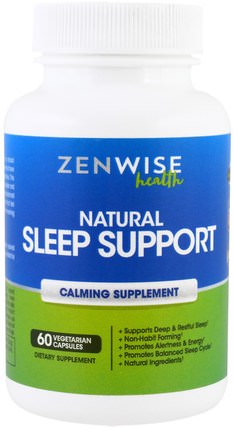 Natural Sleep Support, Calming Supplement, 60 Veggie Caps by Zenwise Health, 補充，睡覺 HK 香港