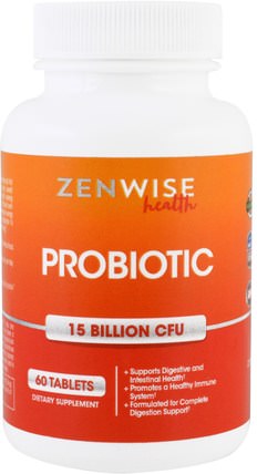 Probiotic, 15 Billion CFU, 60 Tablets by Zenwise Health, 補充劑，益生菌 HK 香港