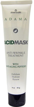 Adama, Acid Mask, Anti-Wrinkle Treatment, 4 oz (113 g) by Zion Health, 美容，面膜，抗衰老，提亮面膜，面部護理，潔面乳 HK 香港