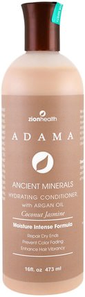 Adama Ancient Minerals, Hydrating Conditioner, Coconut Jasmine, 16 fl oz (473 ml) by Zion Health, 洗澡，美容，頭髮，頭皮，洗髮水，護髮素 HK 香港