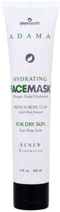 Adama, Hydrating Face Mask, French Rose Clay, 4 fl oz (120 ml) by Zion Health, 美容，面膜 HK 香港