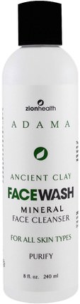 Adama Minerals, Ancient Clay Face Cleanser, 8 fl oz (236 ml) by Zion Health, 美容，面部護理，洗面奶 HK 香港