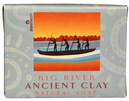 Ancient Clay Natural Soap, Big River, 10.5 oz (300 g) by Zion Health, 洗澡，美容，肥皂 HK 香港