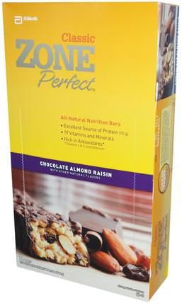 Classic, All-Natural Nutrition Bars, Chocolate Almond Raisin, 12 Bars, 1.76 oz (50 g) Each by ZonePerfect, 補充劑，營養棒 HK 香港
