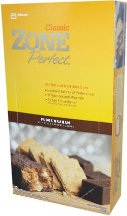 Classic, All-Natural Nutrition Bars, Fudge Graham, 12 Bars, 1.76 oz (50 g) Each by ZonePerfect, 運動，蛋白質棒，營養棒 HK 香港