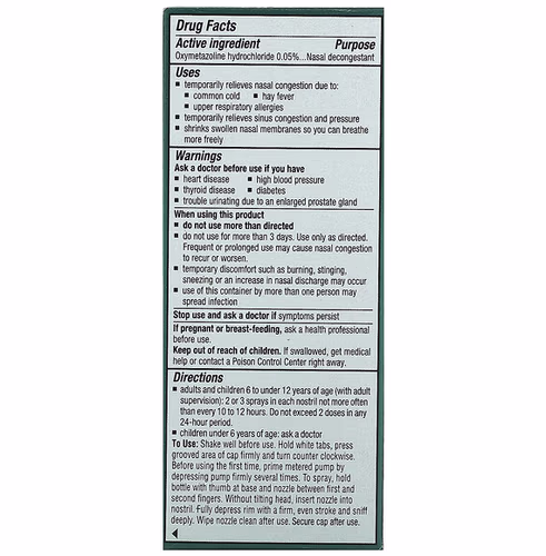 Afrin, No Drip Severe Congestion Pump Mist, 1/2 fl oz (15 ml) Afrin, No Drip Severe Congestion Pump Mist, 1/2 fl oz (15 ml)