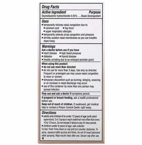 Afrin, Original Nasal Spray, 1/2 fl oz (15 ml) Afrin, Original Nasal Spray, 1/2 fl oz (15 ml)
