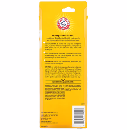 Arm & Hammer, Clinical Gum Health, Dental Kit for Dogs, Chicken, 3 Piece Kit Arm & Hammer, Clinical Gum Health, Dental Kit for Dogs, Chicken, 3 Piece Kit