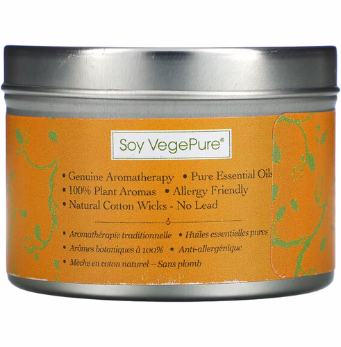 Aroma Naturals, Soy VegePure, Travel Tin Candle, Clarity, Orange & Cedar, 2.8 oz (79.38 g)