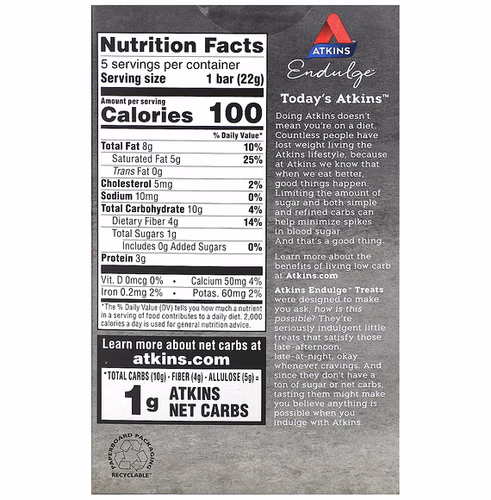 Atkins, Endulge, Crunchalicious Bar, 5 Bars, 0.78 oz (22 g) Each