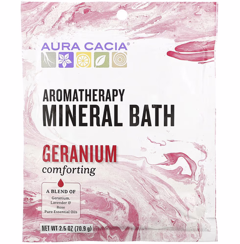 Aura Cacia, Aromatherapy Mineral Bath, Comforting Geranium, 2.5 oz (70.9 g) Review Aura Cacia, Aromatherapy Mineral Bath, Comforting Geranium, 2.5 oz (70.9 g) Review