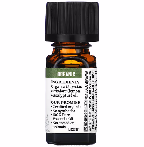 Aura Cacia, Organic Pure Essential Oil, Lemon Eucalyptus, 0.25 fl oz (7.4 ml) Aura Cacia, Organic Pure Essential Oil, Lemon Eucalyptus, 0.25 fl oz (7.4 ml)