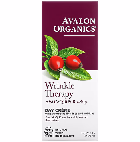 Avalon Organics, Wrinkle Therapy with CoQ10 & Rosehip, Day Creme, 1.75 oz (50 g)