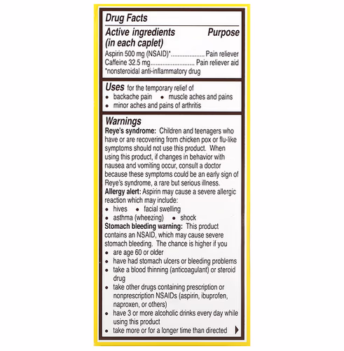 Bayer, Back & Body, 500 mg, 50 Coated Caplets Bayer, Back & Body, 500 mg, 50 Coated Caplets
