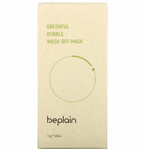 Beplain, Greenful Bubble Wash-Off Beauty Mask, 12 Pack, 5 g Each Beplain, Greenful Bubble Wash-Off Beauty Mask, 12 Pack, 5 g Each