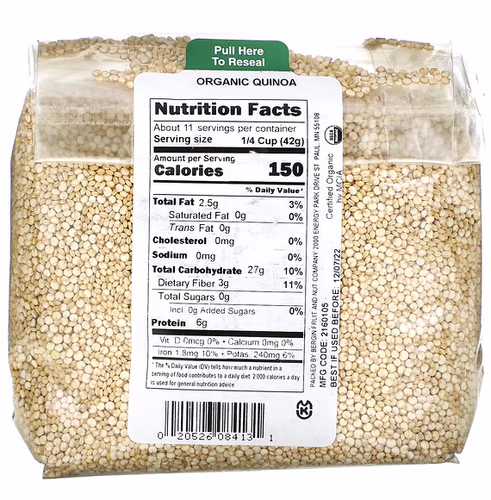 Bergin Fruit and Nut Company, Organic Quinoa, 16 oz (454 g)