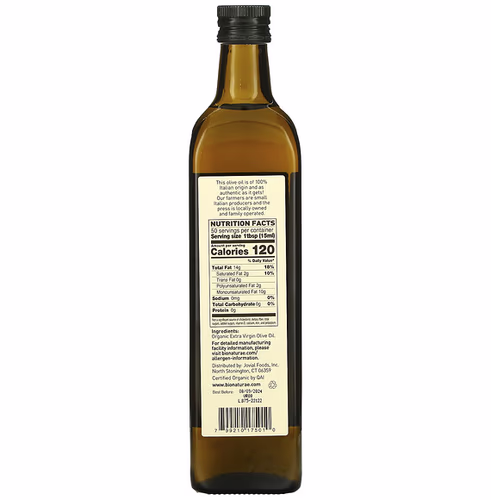 橄欖油, 醋: Bionaturae, Organic Extra Virgin Olive Oil, 25.4 fl oz (750 ml)