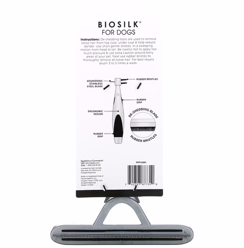 Biosilk, Double Sided De-Shedding & Massage Brush For Dogs, 1 Brush