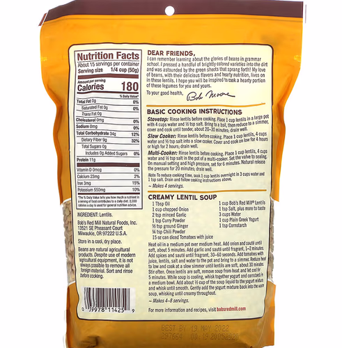 Bob's Red Mill, Brown Lentils, 27 oz (765 g)