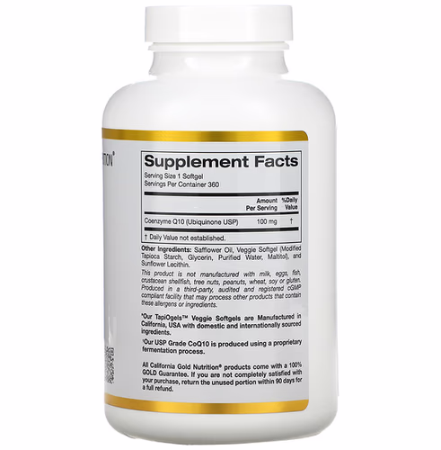 California Gold Nutrition, CoQ10, 100 mg, 360 Veggie Softgels