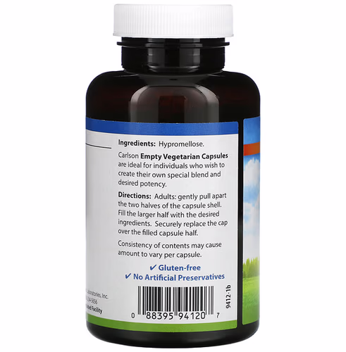 Carlson, Empty Vegetarian #2 Capsules, 200 Capsules
