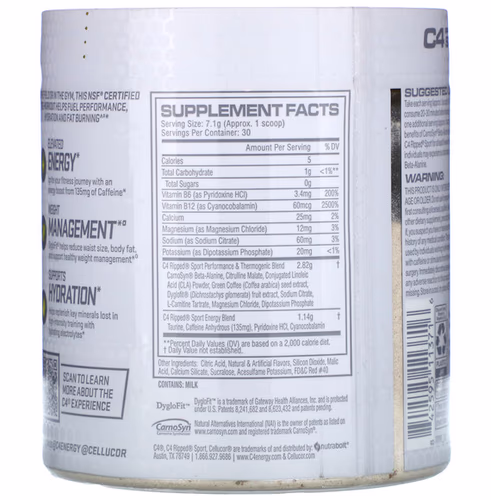 Cellucor, C4 Ripped Sport, Pre-Workout, Fruit Punch, 7.5 oz (213 g) Cellucor, C4 Ripped Sport, Pre-Workout, Fruit Punch, 7.5 oz (213 g)