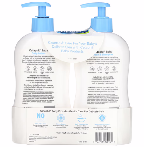 Cetaphil, Baby, Healthy Skin Essentials Set, 2 Piece Set, 13.5 fl oz (399 ml) Each Cetaphil, Baby, Healthy Skin Essentials Set, 2 Piece Set, 13.5 fl oz (399 ml) Each