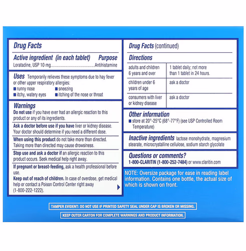 Claritin, Non-Drowsy, Tablets 24-Hour, 30 Tablets Claritin, Non-Drowsy, Tablets 24-Hour, 30 Tablets