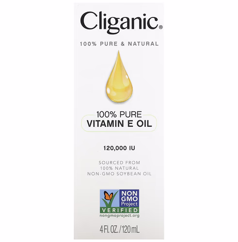 Cliganic, 100% Pure & Natural, Vitamin E Oil, 120, 000 IU, 4 fl oz (120 ml) Cliganic, 100% Pure & Natural, Vitamin E Oil, 120, 000 IU, 4 fl oz (120 ml)