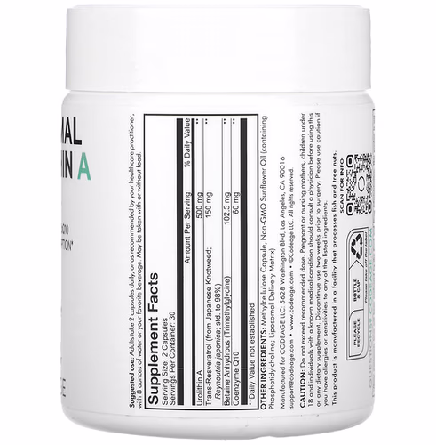 Codeage, Liposomal Urolithin A, Eternal, 60 Capsules Codeage, Liposomal Urolithin A, Eternal, 60 Capsules