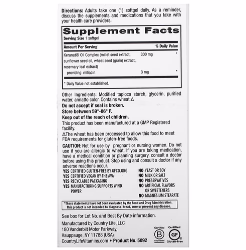 Country Life, Maxi-Hair & Scalp Rescue, Clinical Strength, 30 Vegan Softgels Country Life, Maxi-Hair & Scalp Rescue, Clinical Strength, 30 Vegan Softgels