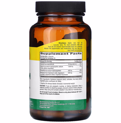 Country Life, Target-Mins Calcium Magnesium with Vitamin D Complex, 120 Vegan Capsules